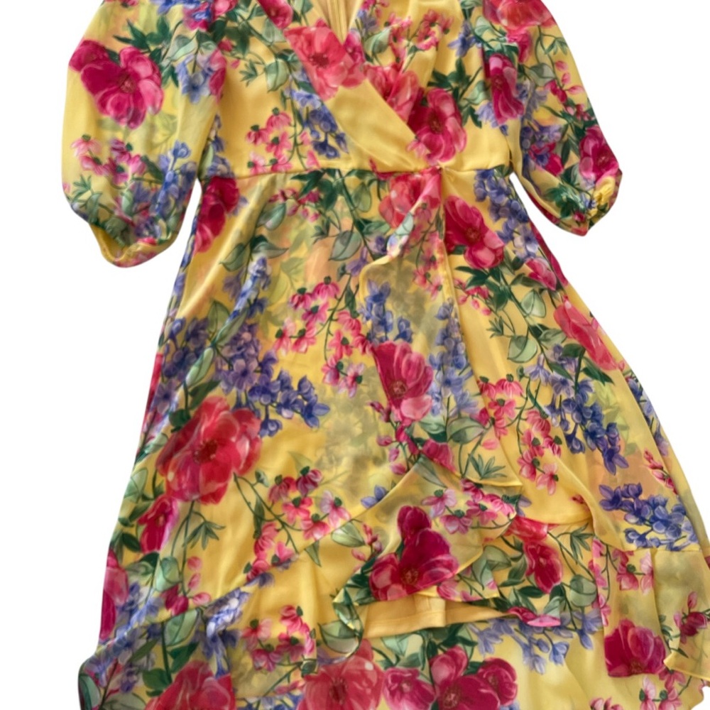 Jessica Howard Yellow and Pink Floral Dress